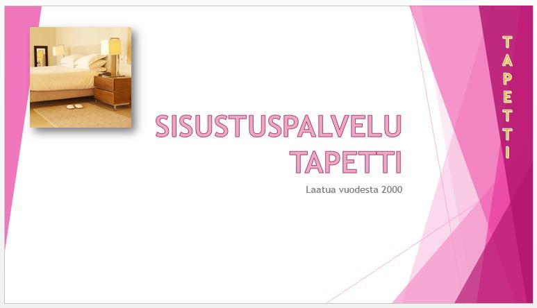 HAAGA-HELIA ammattikorkeakoulu Tehtävä 1 (9) POWERPOINT-etätehtävä Tee seuraavanlainen diasarja. Etsi kuvat, voit käyttää mitä kuvia tahansa. Liitä niihin muotoilut ym.