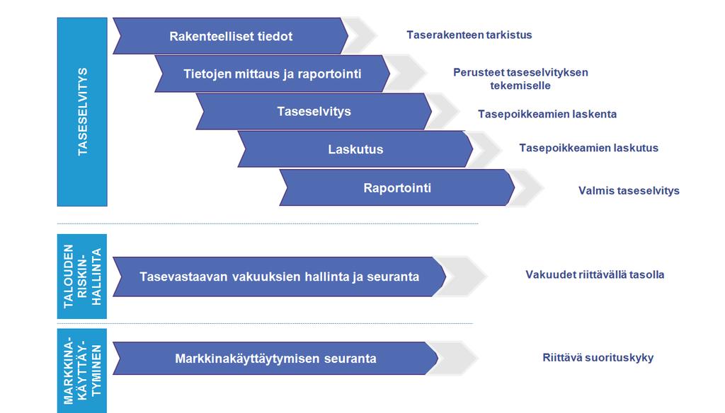 15 Raportointi käsittelee sitä, miten esett vastaanottaa, validoi, säilyttää ja raportoi taseselvitystiedot. Ks. luku 5 Taseselvitystietojen raportointi.