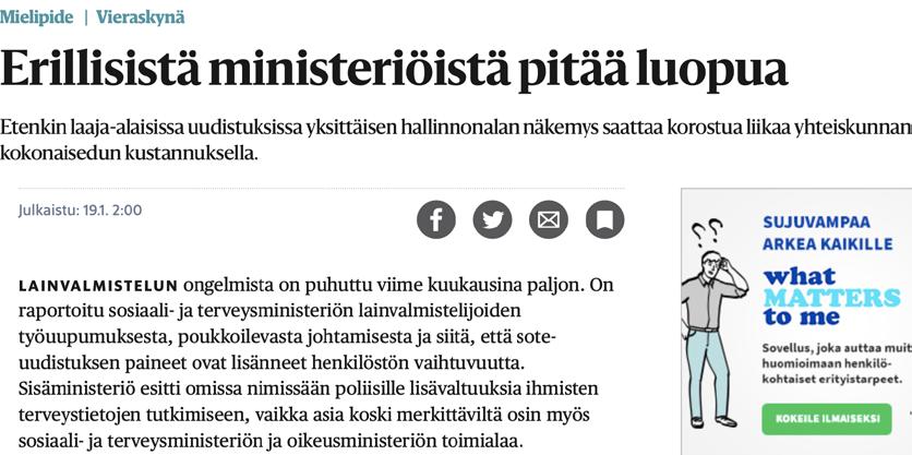 Sovittelukenttä nähtävä kokonaisuutena Ministeriöt ylittävä yhteistyö: Ongelmakeskeisyys Yhden luukun oikeuspalvelukeskus?