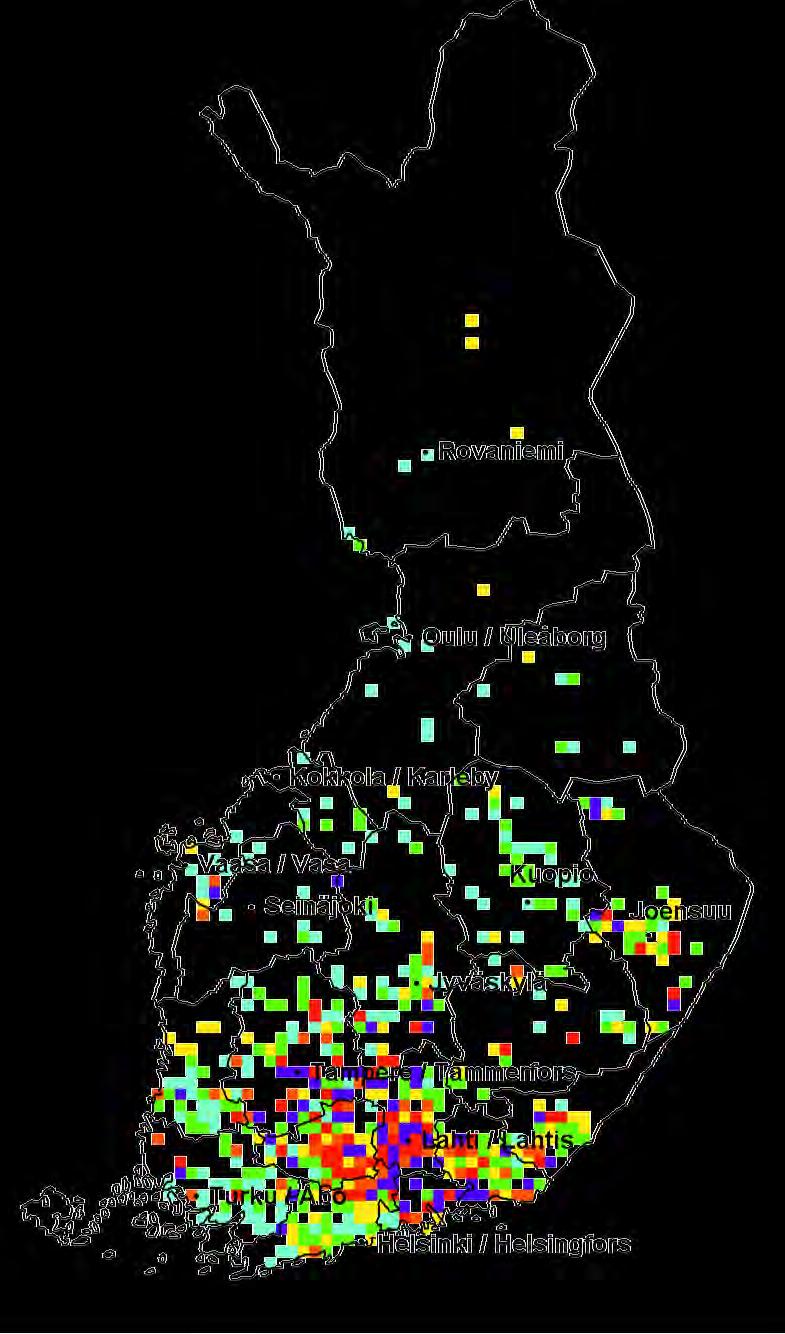 Soraharjuilla korkeimmat pitoisuudet Harjut ja reunamuodostumat (sora tai