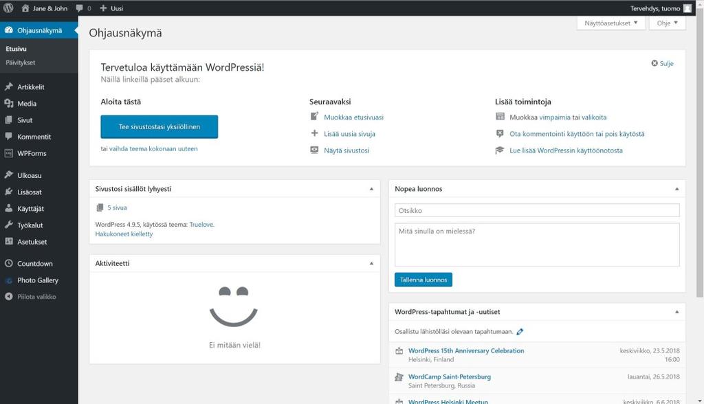 asetukset wp-config-sample.