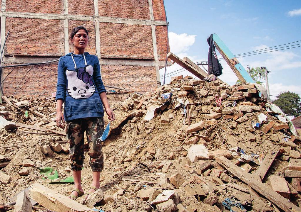 Nepalin maanjäristys tuhosi Nikisha Bhalandyun kodin Bhaktaburin kylässä Katmandun laaksossa. KUVA: ANTTI HELIN 5.