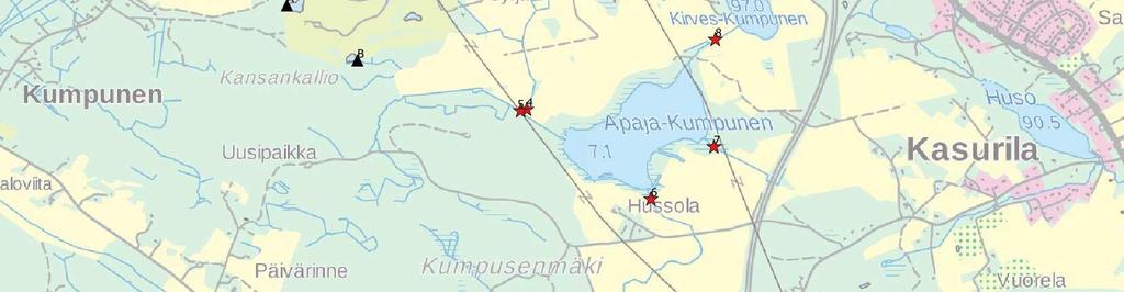 sekä golfkenttä. Valuma-alueen itäosassa kulkee valtatie 5.