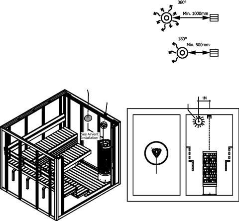 Sensorin sijainti (NS-mallit) Sensor location (NS-MODELS) HUOM!