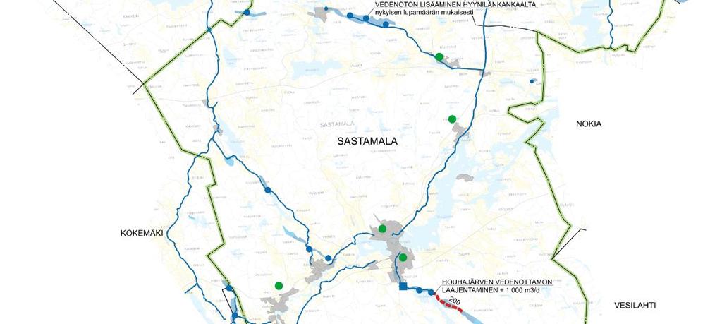 Vesijohto on vaihtoehdossa suunniteltu ulottuvan Kankaanpäässä sijaitsevalle uudelle Hämeenkankaan pohjavedenottamolle asti.