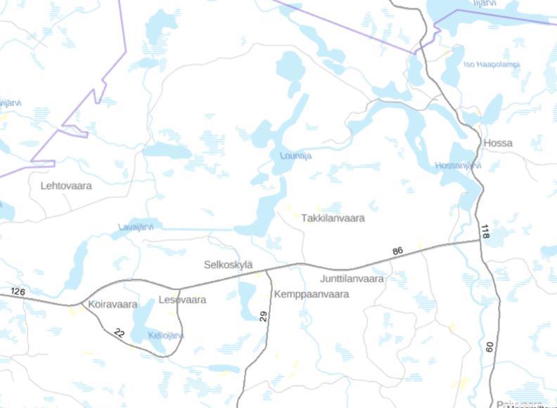 FCG SUUNNITTELU JA TEKNIIKKA OY Kaavaselostus 7 (42) jonka yhteydessä toimii kesäisin kauppa, hotelli Hossan lomakeskus, ruokailu-, majoitus- ja ohjelmapalveluja tarjoava The Spirit of Hossa