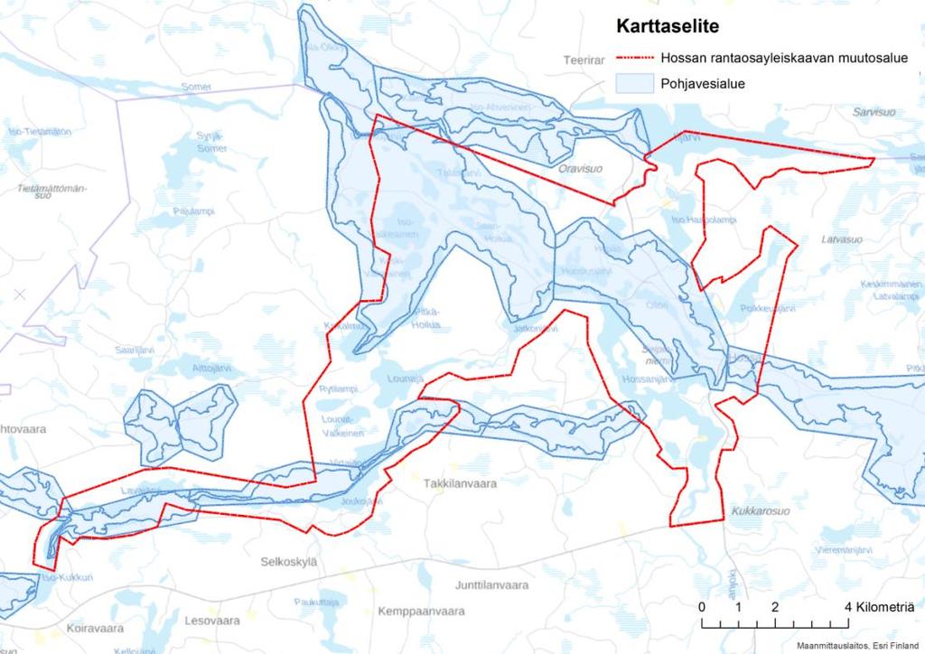 FCG SUUNNITTELU JA TEKNIIKKA OY Kaavaselostus 13 (42) 5.5 Kasvillisuus Kuva 9. Pohjavesialueet kaava-alueella. Suunnittelualueella vallitsevat tuoreen ja kuivahkon kankaan metsät.