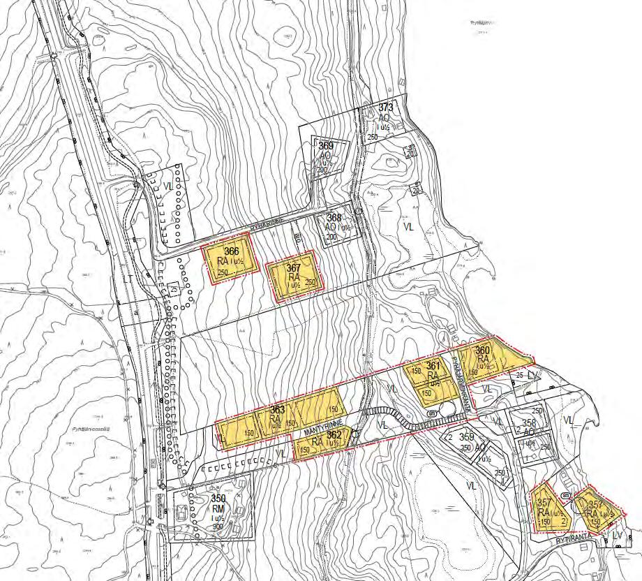 Pyhäjärven alue, Länsiranta, korttelit 357,