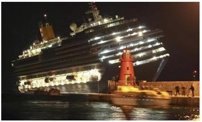 30 4.1.2 Costa Concordia, 2012 On 13 January 2012, an Italian cruise ship Costa Concordia capsized and sank near Tuscany after an impact with an underwater rock.