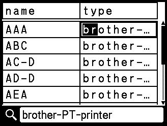 P-touch-tarratulostimeen siirrettyjen tietojen käyttäminen d Kirjoita toinen merkki (kuten R ), jota haluat hakea.
