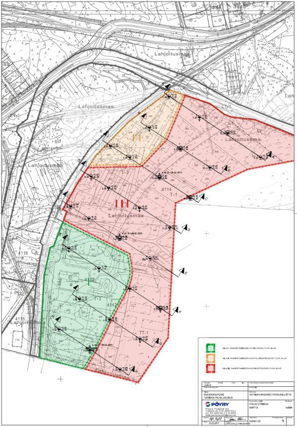 rakennettavuuden kannalta kahteen osa-alueeseen, jotka on esitetty tutkimuskartassa. Selvityksen mukaan mm: - Alue II tutkimusalueen luoteisosa on rakentamiseen kohtalaisesti soveltuva alue.