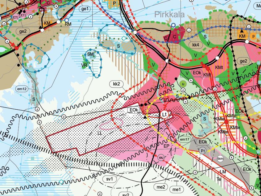 Pirkanmaan maakuntakaava 2040 (2017) Pirkkala kuuluu pääsääntöisesti kasvutaajaman kehittämisvyöhykkeeseen sekä kaupunkiseudun läntiseen yritysalueiden kehittämisvyöhykkeeseen.