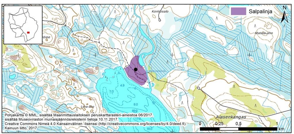 Lähtevänkoski (1000019858) Kuva 22 Kohde lienee talvisodan aikainen puolustusasema, jota on vahvistettu välirauhan aikana. Linnoitteet kuuluvat Salpalinjan puolustusketjuun.