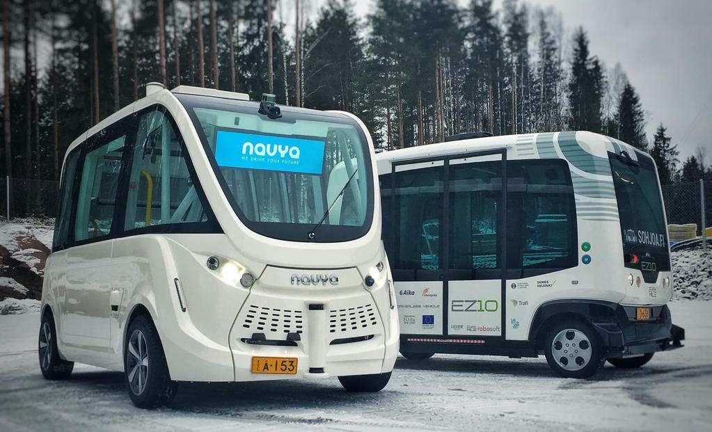 Käytössä olleet robottibussit Navya Autonom