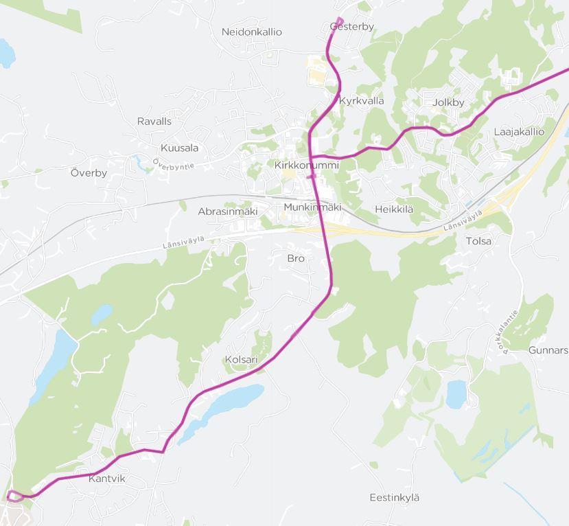 Muutokset nykylinjastoon verrattuna 10 Ruuhka-aikoina Linjan 172 lähdöt ajettaisiin linjalla 172V Linja 172V ei aja Ravallsin kierrosta Nopeuttaa matkoja Kantvikista/Kolsarista Gesterbyn kouluihin n.