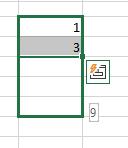 1,3,5,7,9, Kasvaa kahdella Lineaarinen sarja saadaan kehitettyä kirjoittamalla peräkkäisiin soluihin kaksi ensimmäistä lukua.