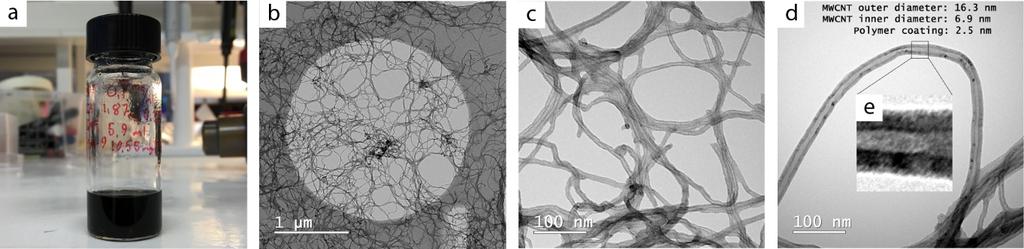 Figure 17. While trying new batches of CNTs we also tried to coaggregate the CNTs with CA(AGE 6-UPy) 4 by dialyzing the dispersion of CNT and CA(AGE 6-UPy) 4 from DMSO to water.