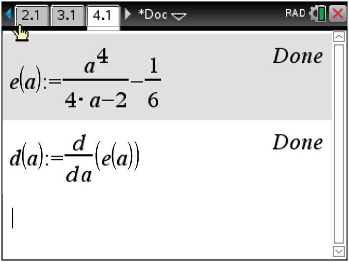 Derivaatan nollakohta a = tai ( a = 0). ( symbolinen laskin) + Perustelu absoluuttiselle minimille esim.