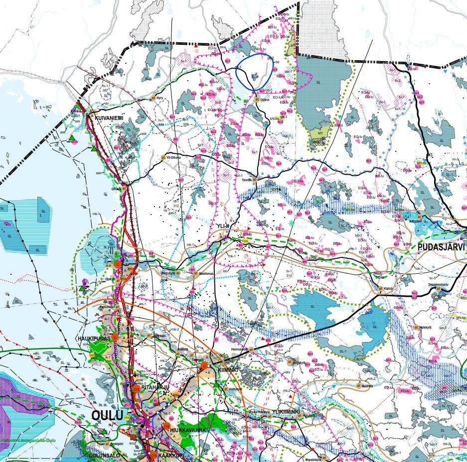 Ote voimassaolevien maakuntakaavojen epävirallisesta yhdistelmästä (Lähde: Pohjois-Pohjanmaan liitto 2018) Merialuesuunnittelu Merialuesuunnittelu on uusi suunnittelumuoto.