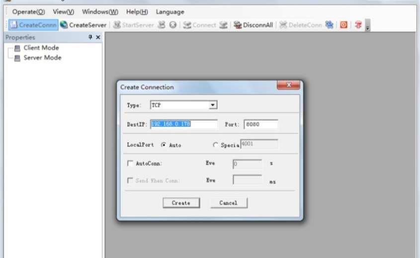 5.3.2 Control 8x8 HDMI Matrix Switcher via TCP/IP communication software 1) Connect a computer with TCP UDP software to the.