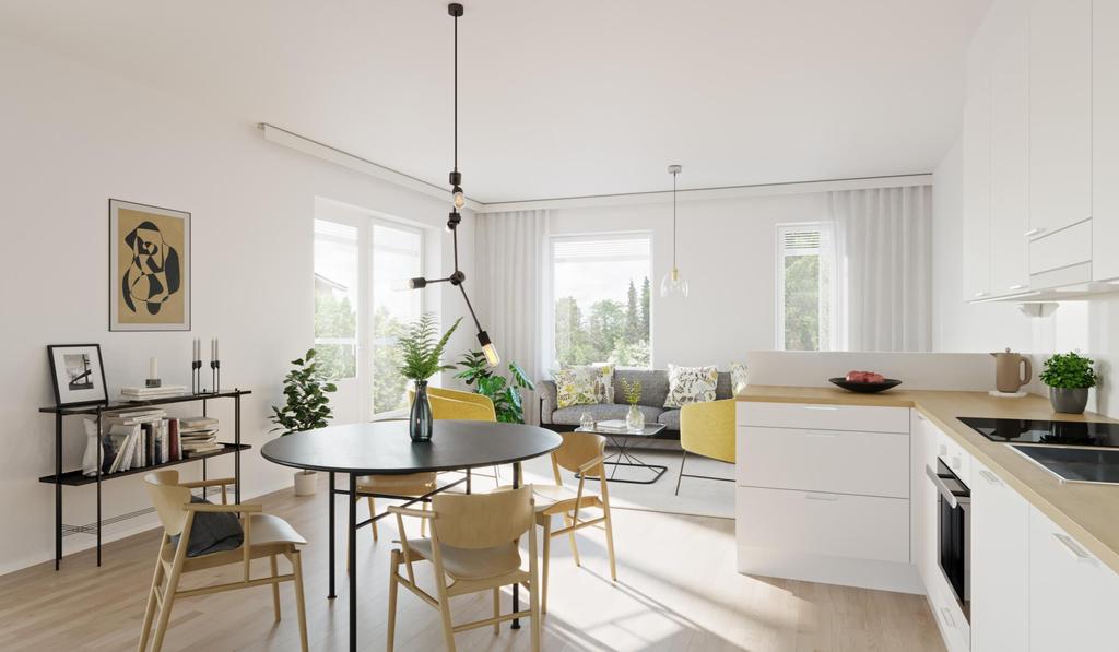 Valitse tyylikkäät asunnon hintaan sisältyvät materiaalit uuteen kotiisi!
