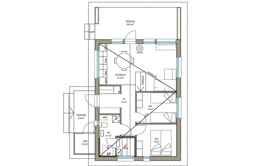 C 2 VAPAA 52.5m² 3h + k +parvi Myyntihinta: Velaton: 179 000 Erillismökissä sijaitsee puiston reunassa.