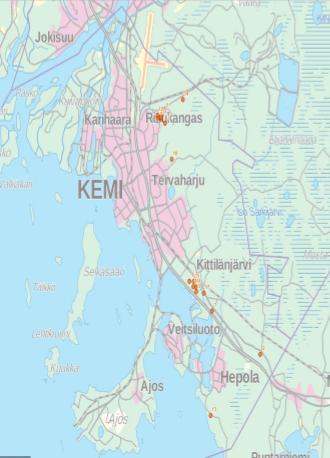 22 6 HINTATUTKIMUKSEN TULOKSET 6.1 Kemin raakamaakaupat Kemissä raakamaan keskihinta on ollut 0,91 /m² kaikki raakamaakaupat mukaan laskettuna.