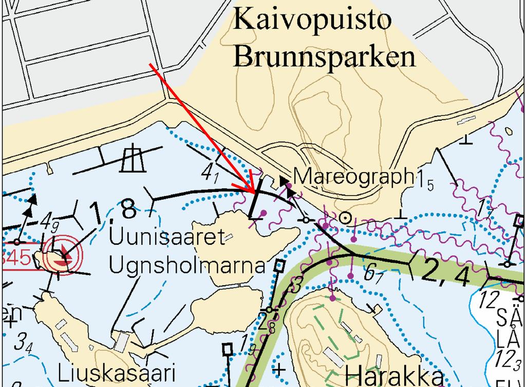 Suomenlahti/Finska viken/gulf of Finland *318(T) /018 (018-11-09) Suomi. Suomenlahti. Helsinki. Uunisaarensalmi suljettu. Esteet. Finland. Finska viken. Helsingfors. Ugnsholmssundet stängt. Hinder.