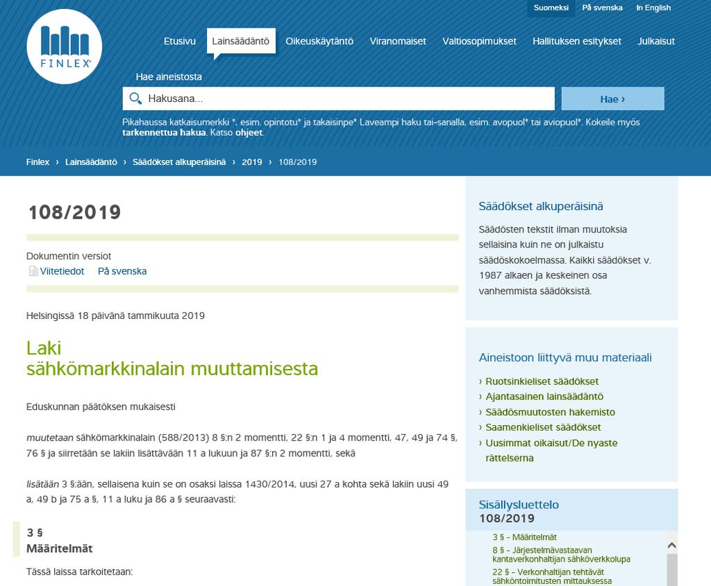 Datahubiin liittyvät SML-muutokset voimaan 1.2.