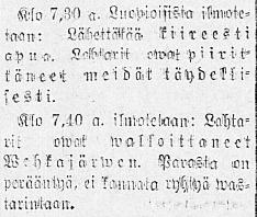 päivänä ei Oriveden Vehkalahdella ollut tapahtumia. 191 Aamulehti nro 27, s. 6, 10.4.