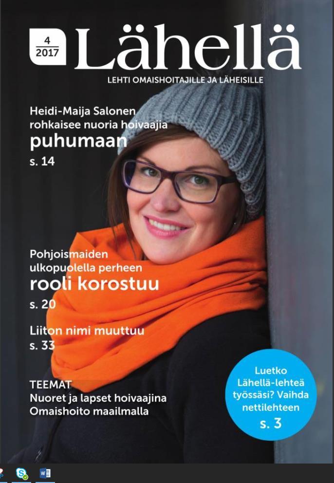 Lue lisää: Nettisivuilta www.jangsterit.fi Lähellä -lehdestä 4/2017, jossa teemana lapset ja nuoret hoivaajina https://omaishoitajat.