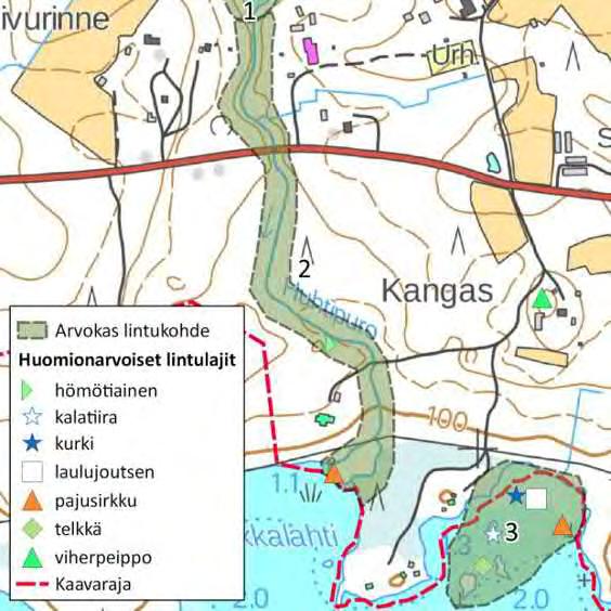 Pikkulokit ruokailevat alueella ja myös niiden pesiminen alueella on mahdollista. Lammen ruovikkorannoilla äänteli myös kaulushaikara.