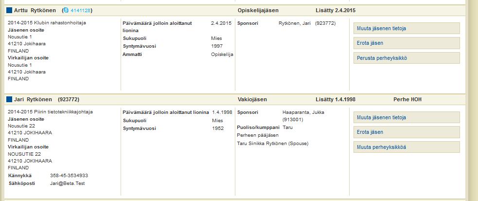 oleva Avautuvassa ikkunassa valitaan perheyksikön jäsen(et).