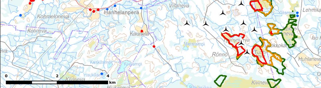 Mastokankaan tuulivoimaloiden läheisyydessä