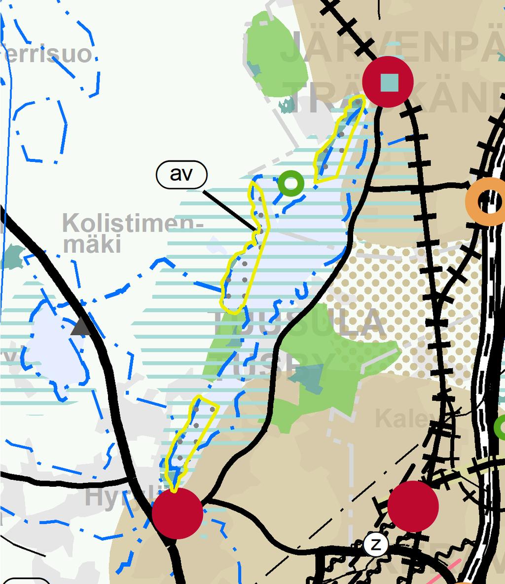 37 2.7. Tuusula, Järvenpää: Tuusulanjärven lintuvesi Aluetunnus: FI0100046 Aluetyyppi: SPA Pinta-ala: 200 ha Taajamatoimintojen kehittämisvyöhyke Keskustatoimintojen kohdemerkintä Suojelualueen