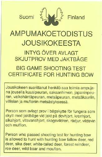 Ampumakoetodistus jousikokeesta Asko Partanen 12345678