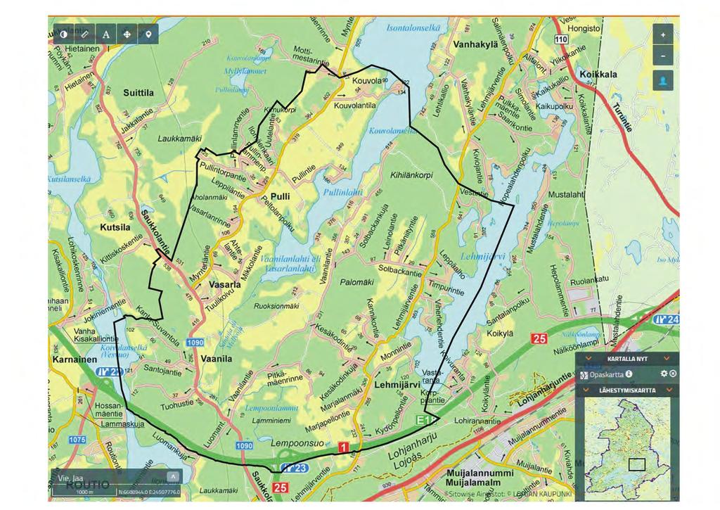 Johdanto Inventointialue sijoittuu Lohjan kaupunkitaajaman pohjoispuolelle ja on kooltaan noin 25 km 2.
