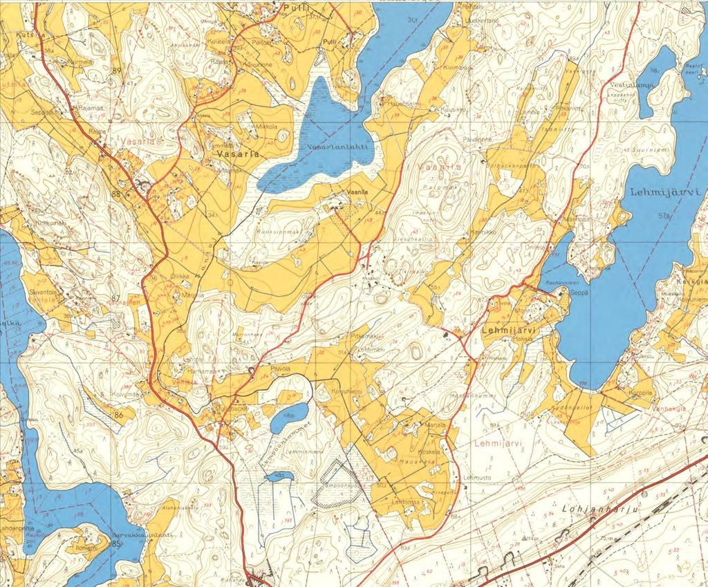 1959 Maanmittauslaitoksen peruskartta vuodelta 1959.