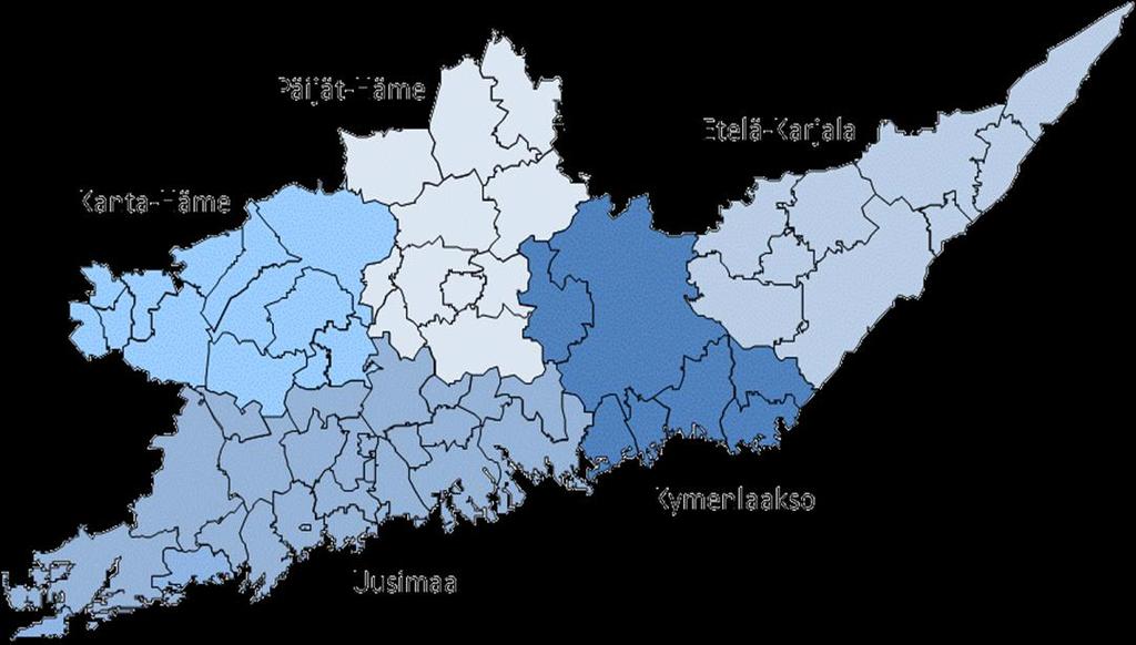 Etelä-Suomen aluehallintoviraston toimialue asukasluku 2,26 milj.