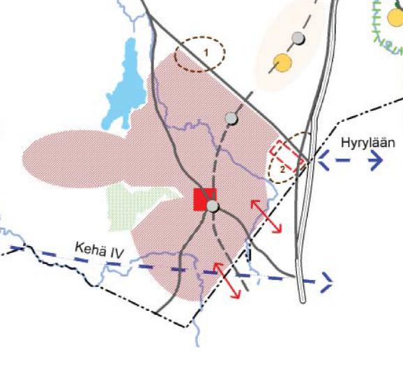 Kehityskuva määrittelee kunnan maankäytön suuret linjat ja yhdyskuntarakenteen kehittämisen painopisteet.