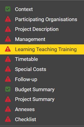 LTT-toiminnot Short-term joint training events 3pv-60pv Long-term teaching assignments 2kk- 12kk Short-term exchanges of groups of pupils 3pv -60pv Long-term