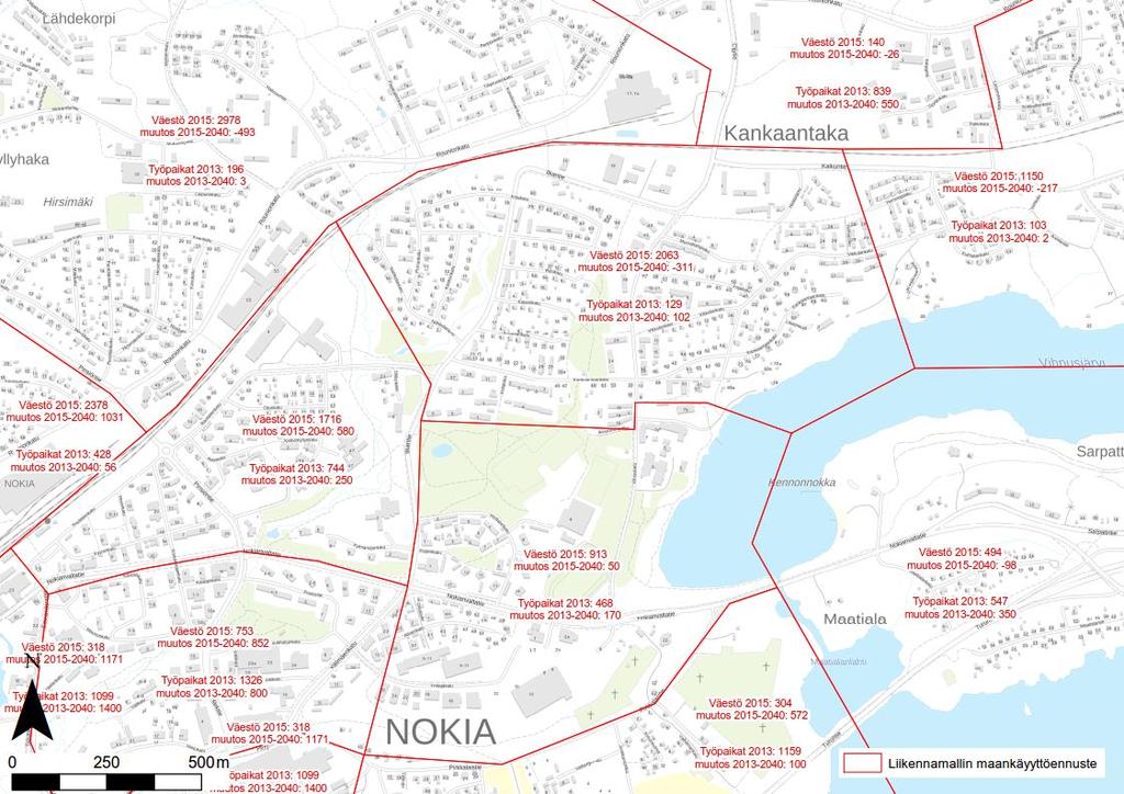 LIIKENNE-ENNUSTEEN LAATIMINEN Tampereen seudun rakennemalliin perustuva TALLIliikennemalli ei ennusta suunnittelualueelle merkittävää maankäytön kasvua