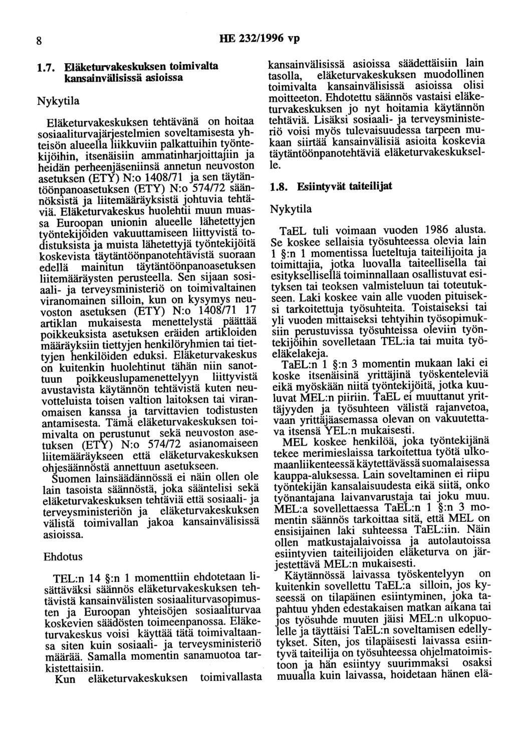 8 HE 232/1996 vp 1.7.