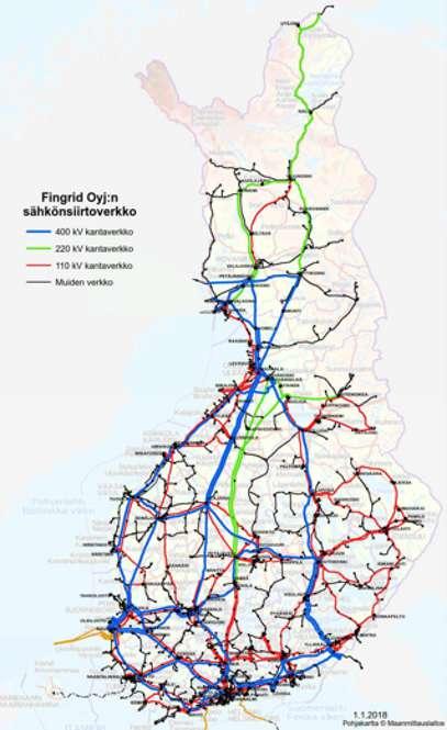 110 400 kv voimajohdot Voimajohdot muodostavat sähkönsiirron selkärangan, 110 400 kv yhteyksiä on yli 22 000 km Valtaosaa ylläpitää kantaverkkoyhtiö ja
