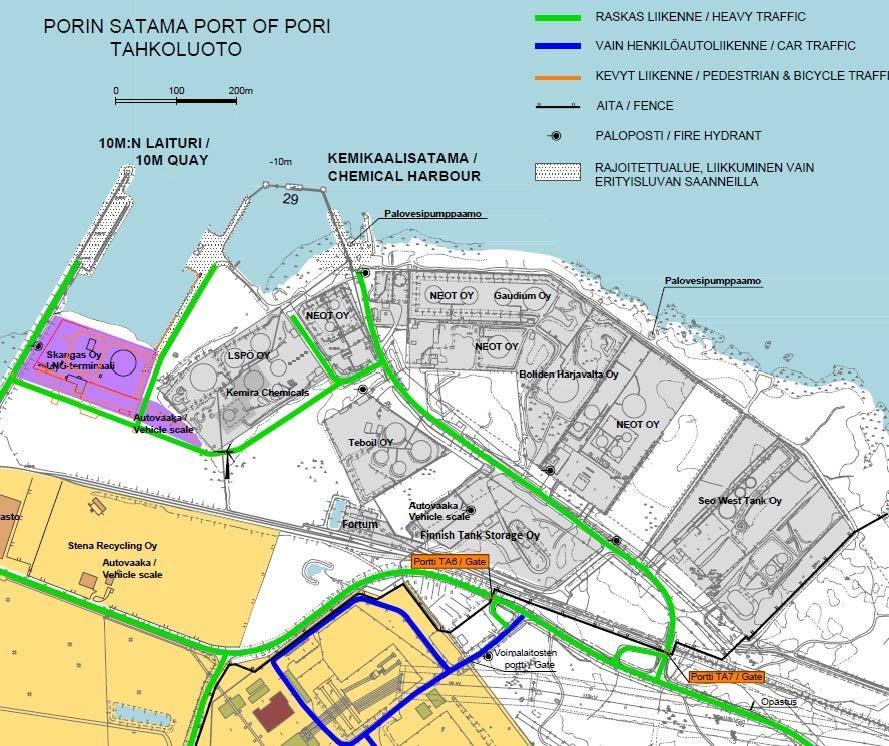 PORIN SATAMASSA KEMIKAALEJA KÄSITTELEVÄT JA VARASTOIVAT Kemira Chemicals Oy Fortum Finland Tank Storage Oy Gaudium Oy West Tank Oy Neot Oy LSPÖ Oy Hacklin Oy Teboil Oy Boliden Harjavalta Oy Gasum
