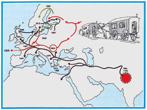Det första beviset på att romerna nått Europa har vi från Kreta år 1322 tack vare en anteckning av en munk.