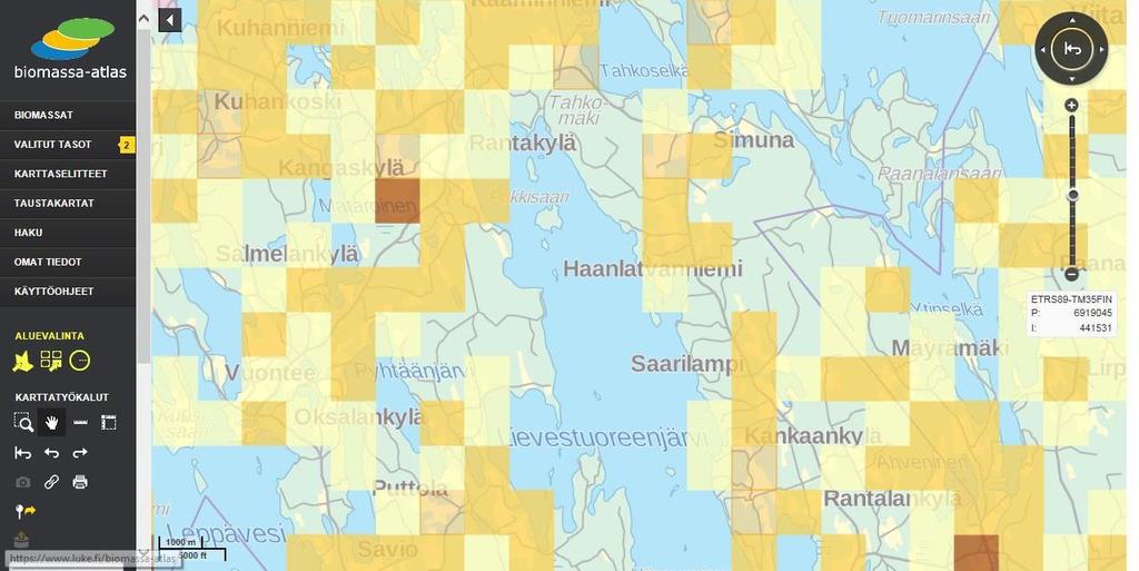 Biomassa-atlas parantaa biotalouden tietopohjaa: Uusi avoin palvelu ja dataa julkisista tietolähteistä Metsä-