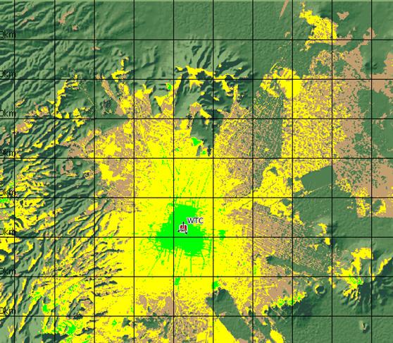 The coverage plots indicates the functional areas for 16- QAM in outdoor and indoor environments.
