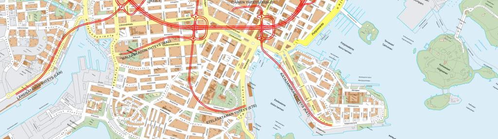 Pohjoinen linjaus jossa pitkä päätunneli