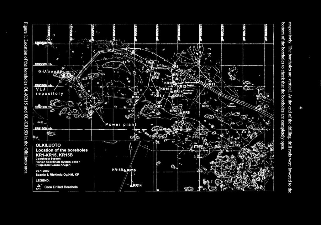 22 Saanio & Riekkola Oy/HM, KF llegend: K Core Drilled Borehole KR15B KR15 11 [